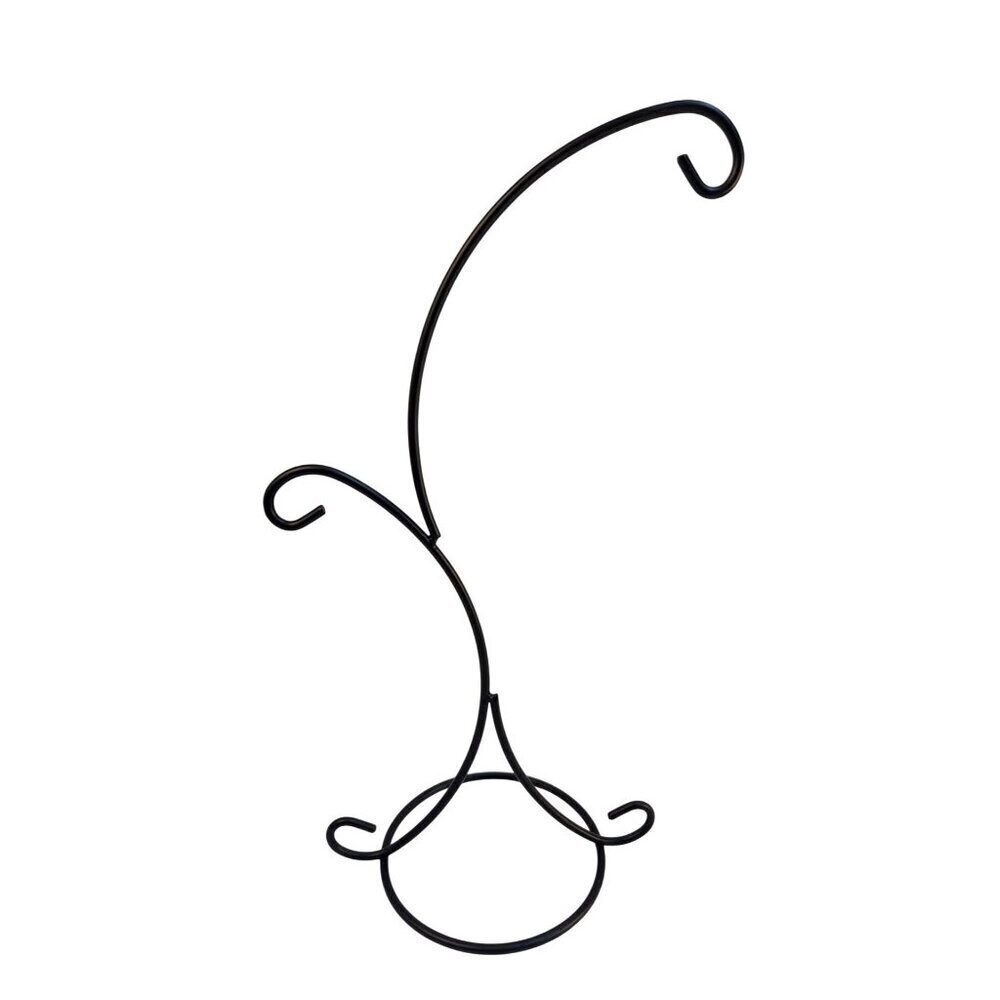Rustic Black Metal Curved Double Hook Stand Ornament Glass Ball Holder